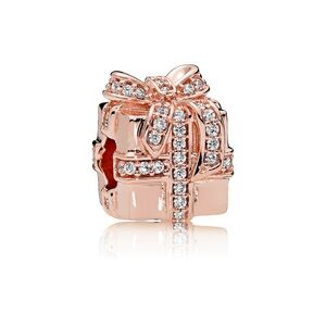 Pandora ROSE 14k Gold-Plated SPARKLING SURPRISE CZ Charm